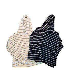 Lot of two American Eagle soft & sexy Plush stretchy striped pull over hoodie
